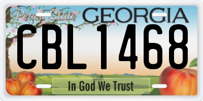 GA license plate CBL1468