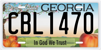 GA license plate CBL1470