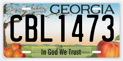 GA license plate CBL1473