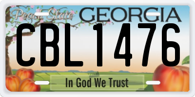 GA license plate CBL1476