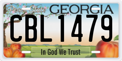 GA license plate CBL1479