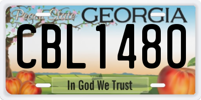 GA license plate CBL1480