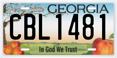 GA license plate CBL1481