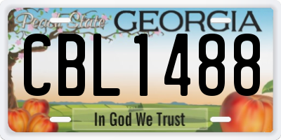 GA license plate CBL1488