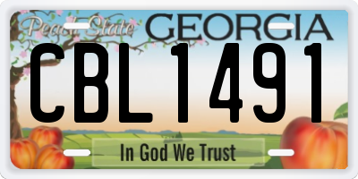 GA license plate CBL1491