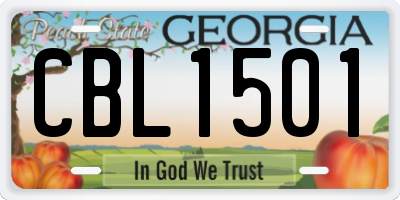GA license plate CBL1501
