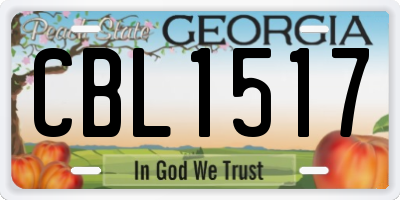 GA license plate CBL1517