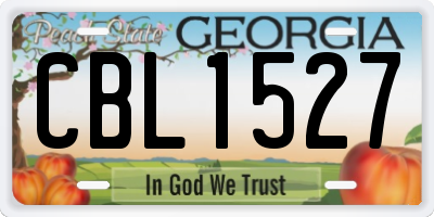 GA license plate CBL1527
