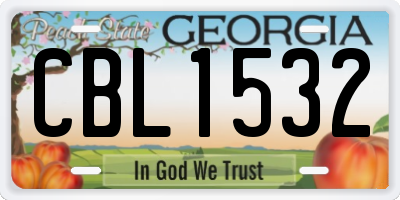 GA license plate CBL1532