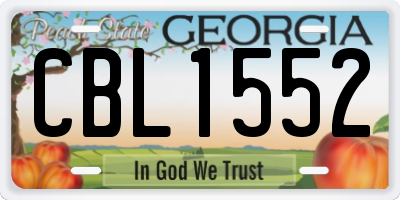GA license plate CBL1552