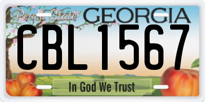 GA license plate CBL1567