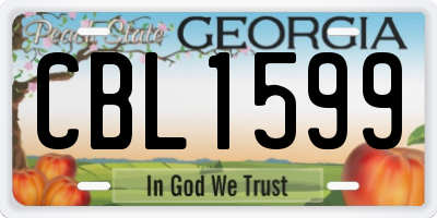 GA license plate CBL1599