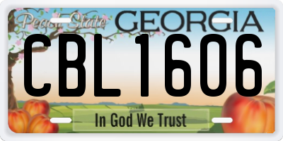 GA license plate CBL1606
