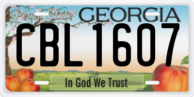 GA license plate CBL1607