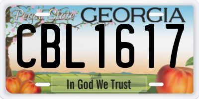GA license plate CBL1617