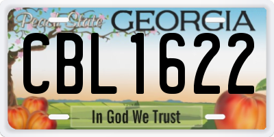 GA license plate CBL1622