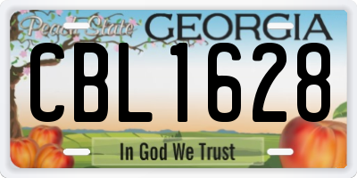 GA license plate CBL1628