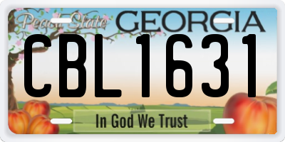 GA license plate CBL1631