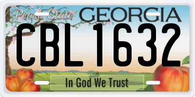 GA license plate CBL1632