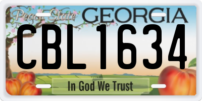 GA license plate CBL1634