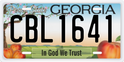 GA license plate CBL1641
