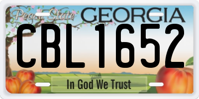 GA license plate CBL1652