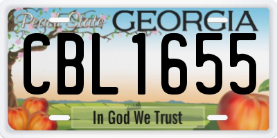 GA license plate CBL1655
