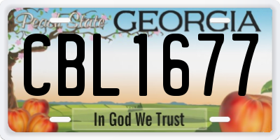 GA license plate CBL1677