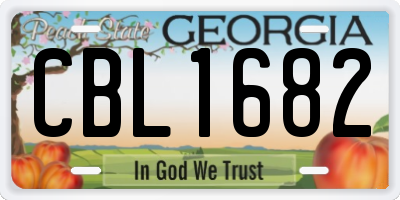 GA license plate CBL1682