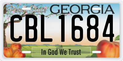 GA license plate CBL1684