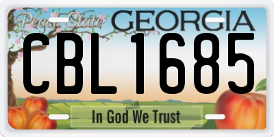 GA license plate CBL1685