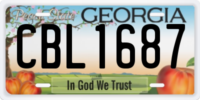 GA license plate CBL1687