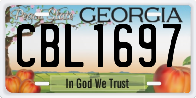 GA license plate CBL1697