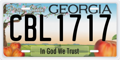GA license plate CBL1717