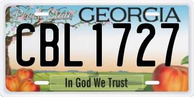 GA license plate CBL1727