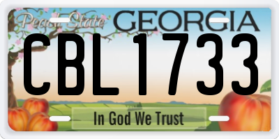 GA license plate CBL1733