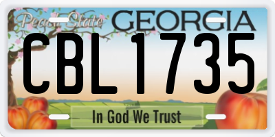 GA license plate CBL1735