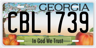 GA license plate CBL1739