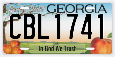 GA license plate CBL1741