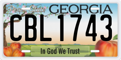 GA license plate CBL1743