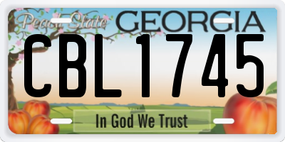 GA license plate CBL1745