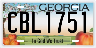 GA license plate CBL1751