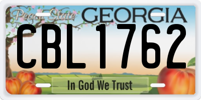 GA license plate CBL1762
