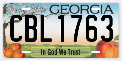 GA license plate CBL1763
