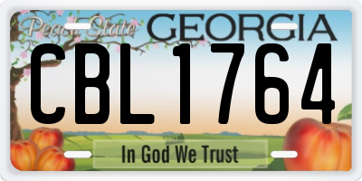GA license plate CBL1764