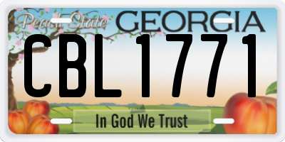 GA license plate CBL1771