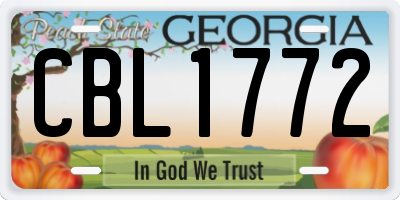 GA license plate CBL1772