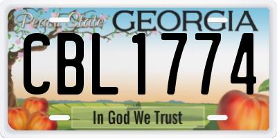 GA license plate CBL1774