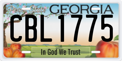 GA license plate CBL1775
