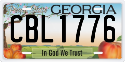 GA license plate CBL1776